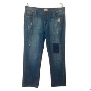 Olsenboye EUC size 36x26 patch casual straight leg denim jeans button fly